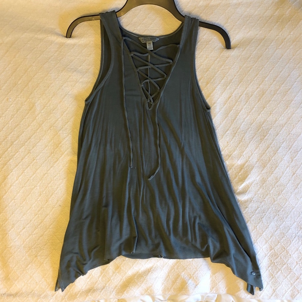 American Eagle Lace Up Tank Top Navy